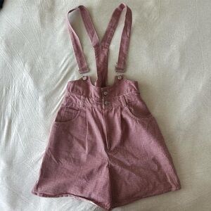 Red and white overalls